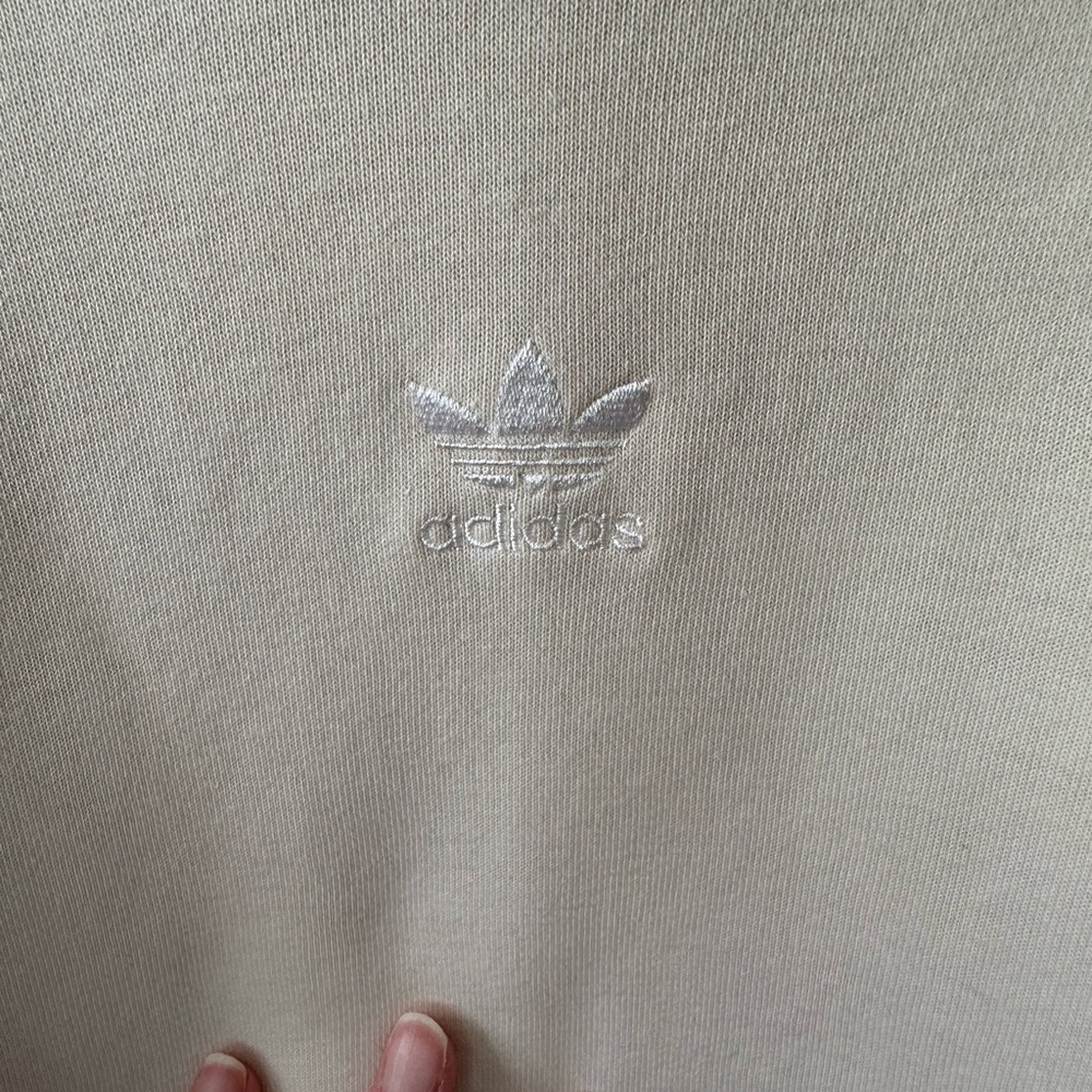 Adidas Cream Sweatshirt drop shoulder beige Crewneck - Picture 3 of 8